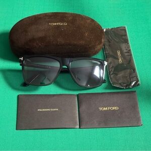 Tom Ford Black Sunglasses with Brown Case